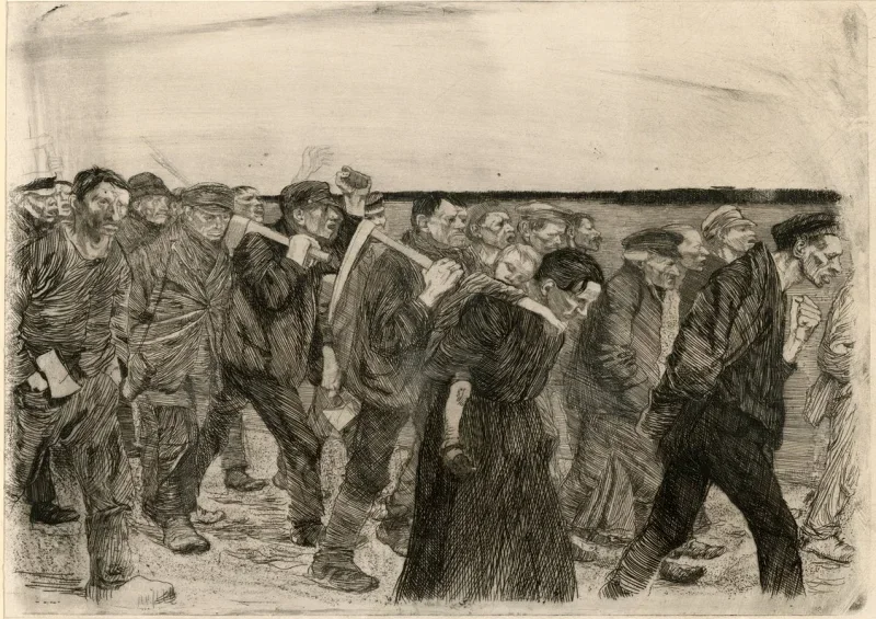 Käthe Kollwitz | Weberzug - 1893 | Gerahmter Kunstdruck | Realismus