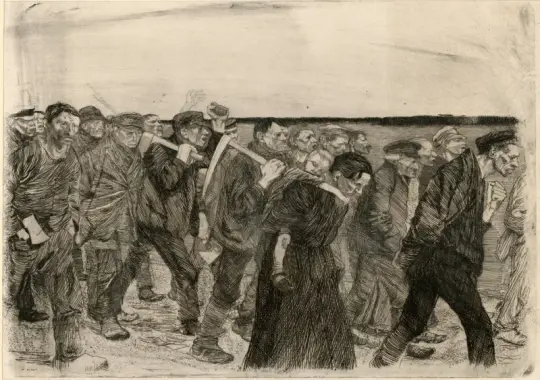 Käthe Kollwitz | Vævernes march – 1893 | Indrammet kunsttryk | Realisme