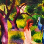 Mädchen mit blauen Vögeln - 1914