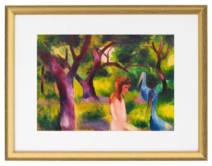 Mädchen mit blauen Vögeln - 1914