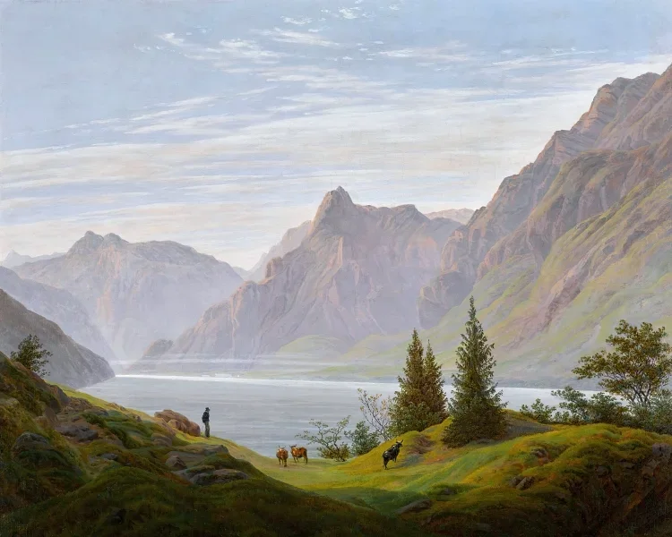 Landschaft mit Gebirgssee - 1810