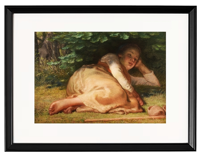 Schäferin schläft im Schatten eines Eichenstrauchs – 1874