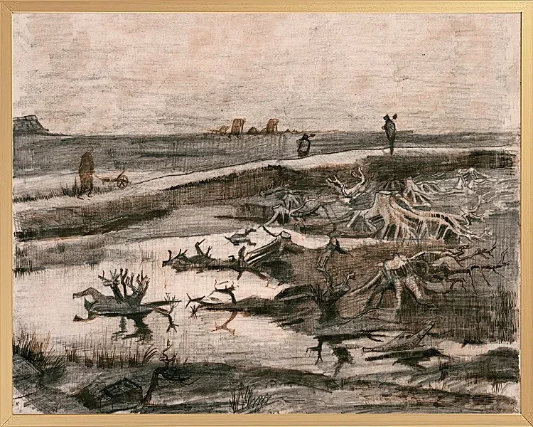 Landskab med mosestammer - 1883