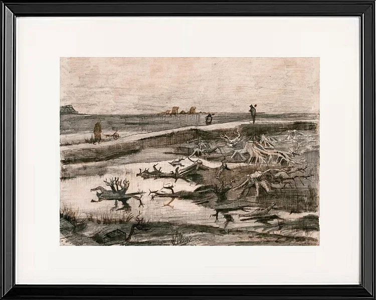 Landskab med mosestammer - 1883