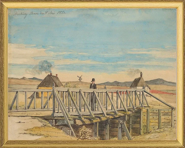 Landschaft mit einer Brücke bei Mosbjerg - 1833