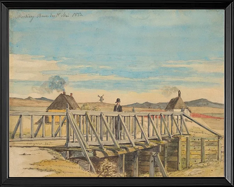 Landschaft mit einer Brücke bei Mosbjerg - 1833