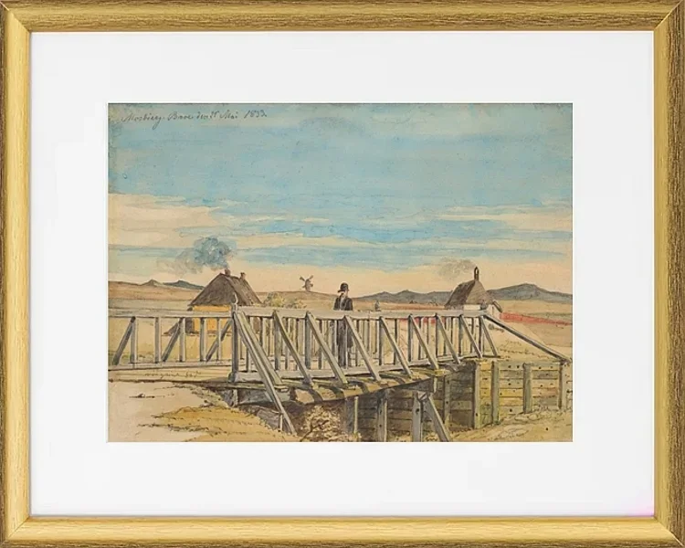 Landschaft mit einer Brücke bei Mosbjerg - 1833