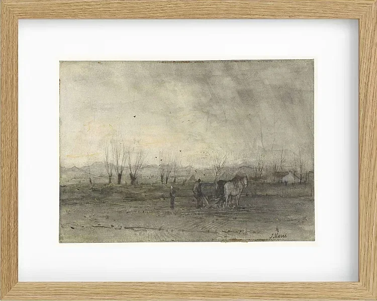 Landschaft mit pflügendem Bauern - 1847