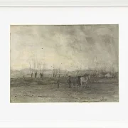 Landschaft mit pflügendem Bauern - 1847