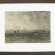 Landschaft mit pflügendem Bauern - 1847