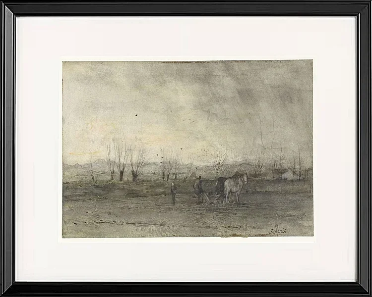 Landschaft mit pflügendem Bauern - 1847