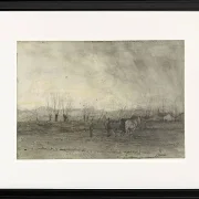 Landschaft mit pflügendem Bauern - 1847