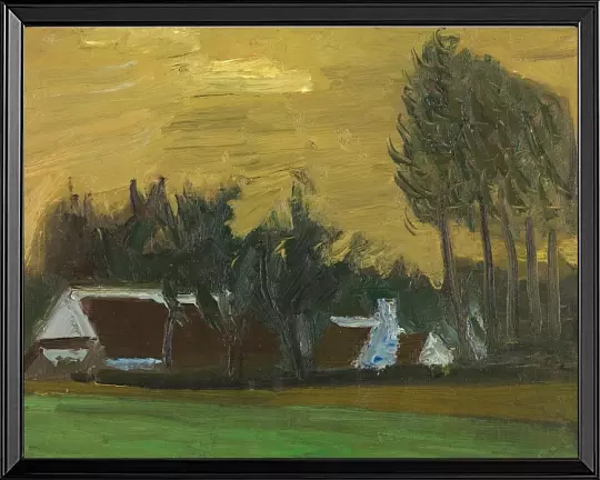 Landschaft mit schwarzen italienischen Pappeln – 1942