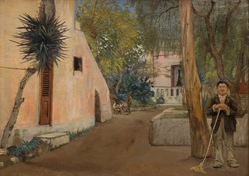 Laurits Andersen Ring | Albergo del Salas, Pompeji – 1894 | Indrammet kunsttryk | Realisme