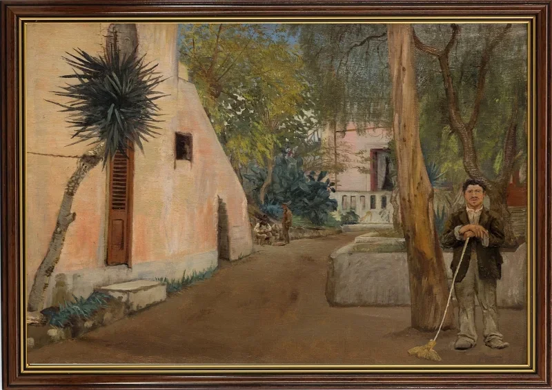 Laurits Andersen Ring | Albergo del Salas, Pompeji – 1894 | Indrammet kunsttryk | Realisme