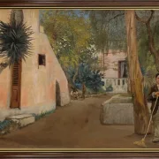 Laurits Andersen Ring | Albergo del Salas, Pompeji – 1894 | Indrammet kunsttryk | Realisme