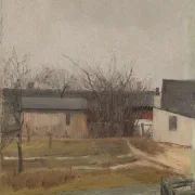 Laurits Andersen Ring | Bag udhusene - 1901 | Indrammet kunsttryk | Realisme