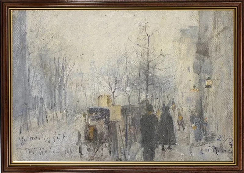 Laurits Andersen Ring | Aussicht aus dem Fenster im Café Osborne - 1889 | Gerahmter Kunstdruck | Realismus