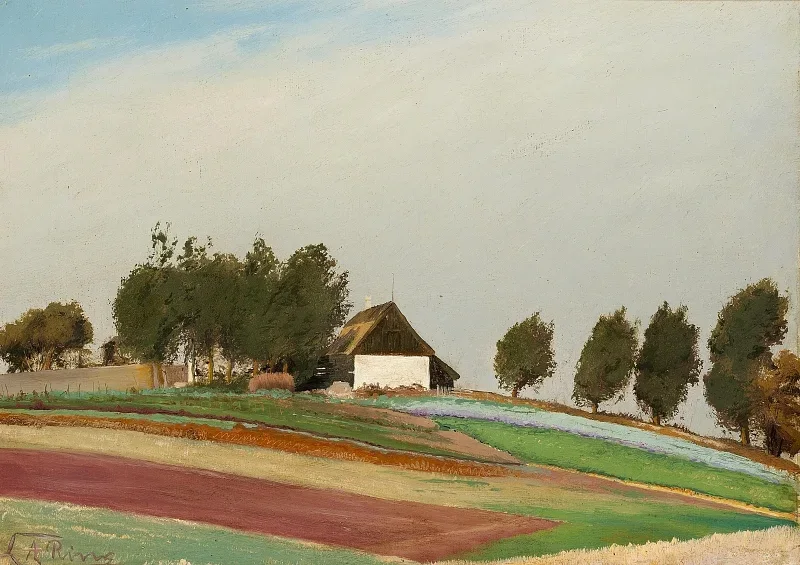 Laurits Andersen Ring | Ein windiger Tag – 1875 | Gerahmter Kunstdruck | Realismus