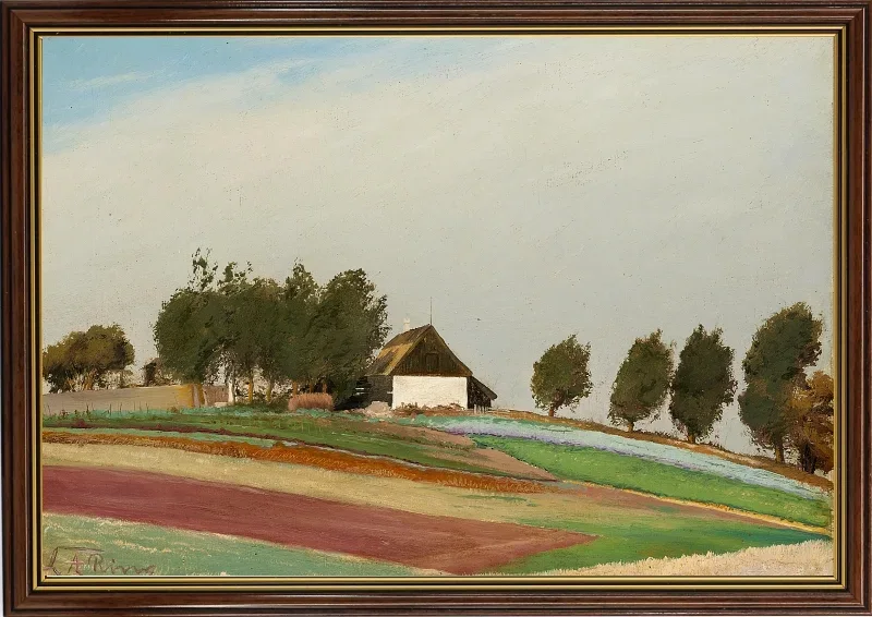 Laurits Andersen Ring | Ein windiger Tag – 1875 | Gerahmter Kunstdruck | Realismus