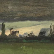 Laurits Andersen Ring | Abendlandschaft aus der Gegend von Næstved – 1880 | Gerahmter Kunstdruck | Realismus