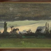 Laurits Andersen Ring | Abendlandschaft aus der Gegend von Næstved – 1880 | Gerahmter Kunstdruck | Realismus