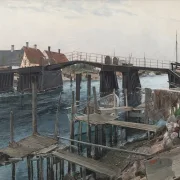 Laurits Andersen Ring | Broen ved Karrebæksminde - 1912 | Indrammet kunsttryk | Realisme
