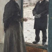Laurits Andersen Ring | I gadedøren Baldersbrønde - 1913 | Indrammet kunsttryk | Realisme