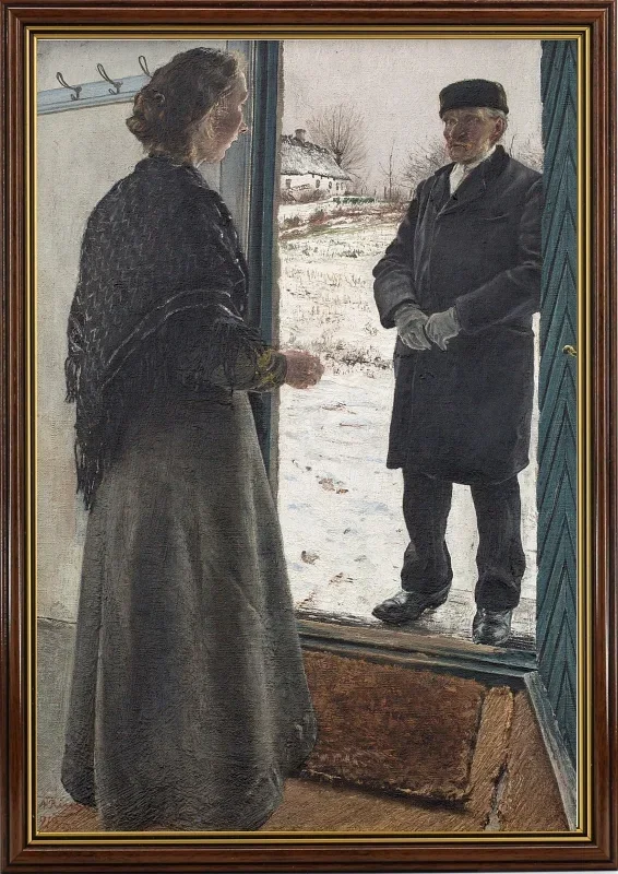 Laurits Andersen Ring | I gadedøren Baldersbrønde - 1913 | Indrammet kunsttryk | Realisme