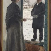 Laurits Andersen Ring | I gadedøren Baldersbrønde - 1913 | Indrammet kunsttryk | Realisme