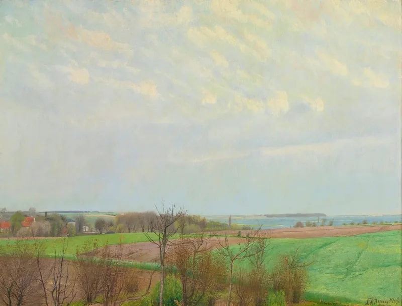 Laurits Andersen Ring – Blick auf den Roskilde Fjord, Vorfrühling 1903 | Giclée Kunstdruck gerahmt
