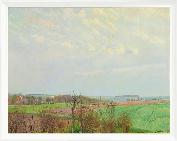 Laurits Andersen Ring – Blick auf den Roskilde Fjord, Vorfrühling 1903 | Giclée Kunstdruck gerahmt
