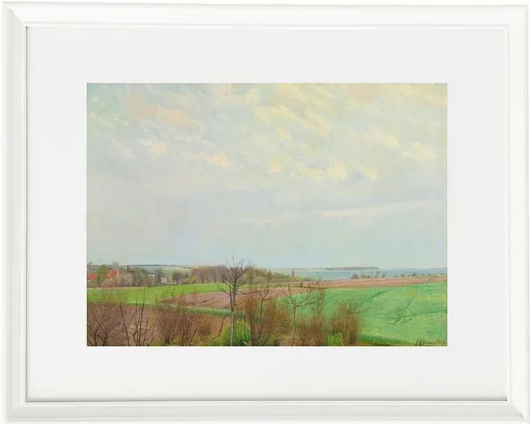 Laurits Andersen Ring – Blick auf den Roskilde Fjord, Vorfrühling 1903 | Giclée Kunstdruck gerahmt