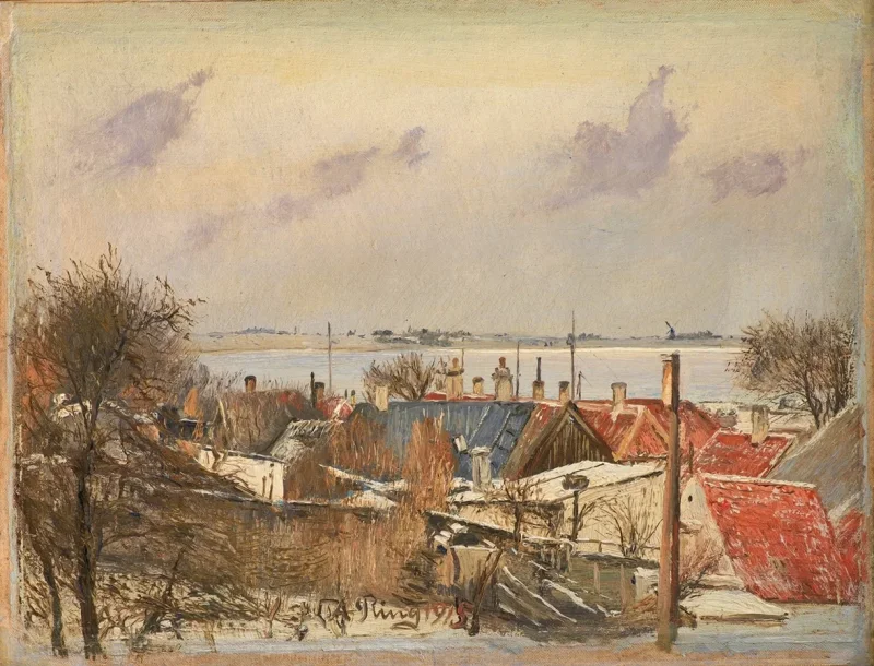 Laurits Andersen Ring – Blick von Roskilde auf den Fjord 1915 | Giclée Kunstdruck gerahmt