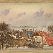 Laurits Andersen Ring – Blick von Roskilde auf den Fjord 1915 | Giclée Kunstdruck gerahmt
