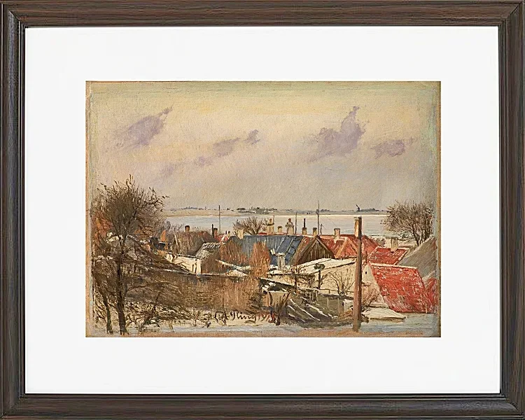 Laurits Andersen Ring – Blick von Roskilde auf den Fjord 1915 | Giclée Kunstdruck gerahmt