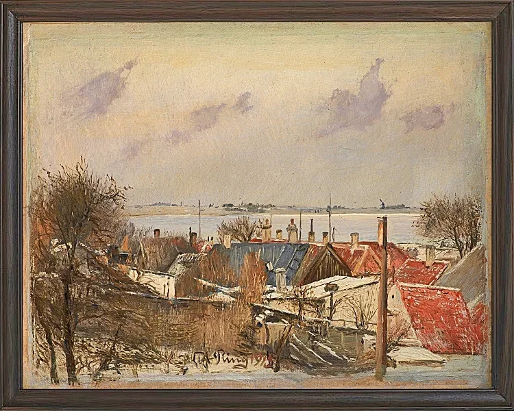 Laurits Andersen Ring – Blick von Roskilde auf den Fjord 1915 | Giclée Kunstdruck gerahmt