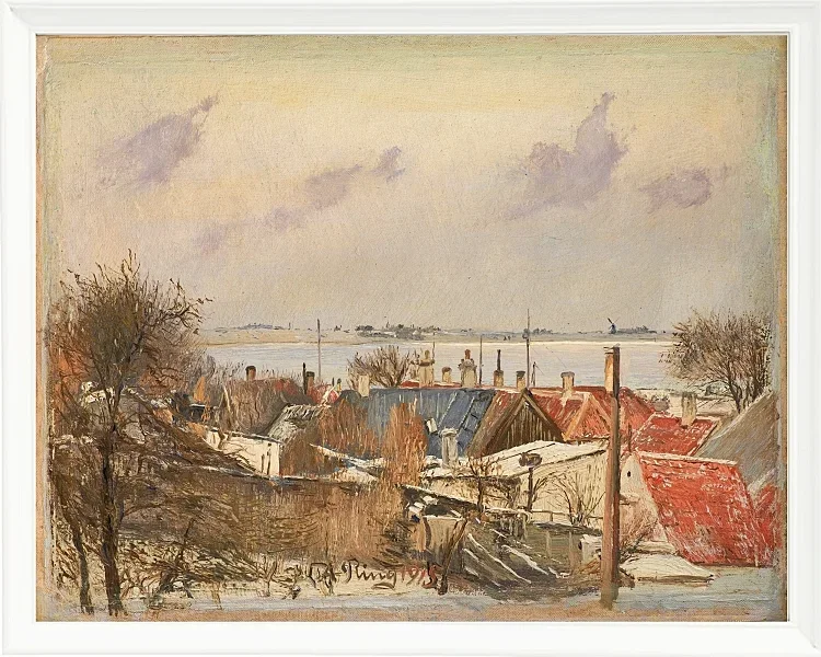 Laurits Andersen Ring – Blick von Roskilde auf den Fjord 1915 | Giclée Kunstdruck gerahmt