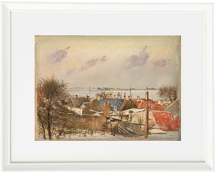 Laurits Andersen Ring – Blick von Roskilde auf den Fjord 1915 | Giclée Kunstdruck gerahmt