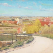 Laurits Andersen Ring – Blick von einer Straße in der Nähe von Næstved, Seeland 1892 | Giclée Kunstdruck gerahmt