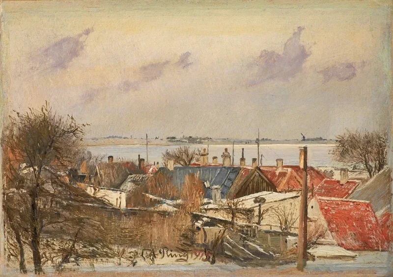 Laurits Andersen Ring | Blick von Roskilde auf den Fjord -1915 | Gerahmter Kunstdruck | Realismus