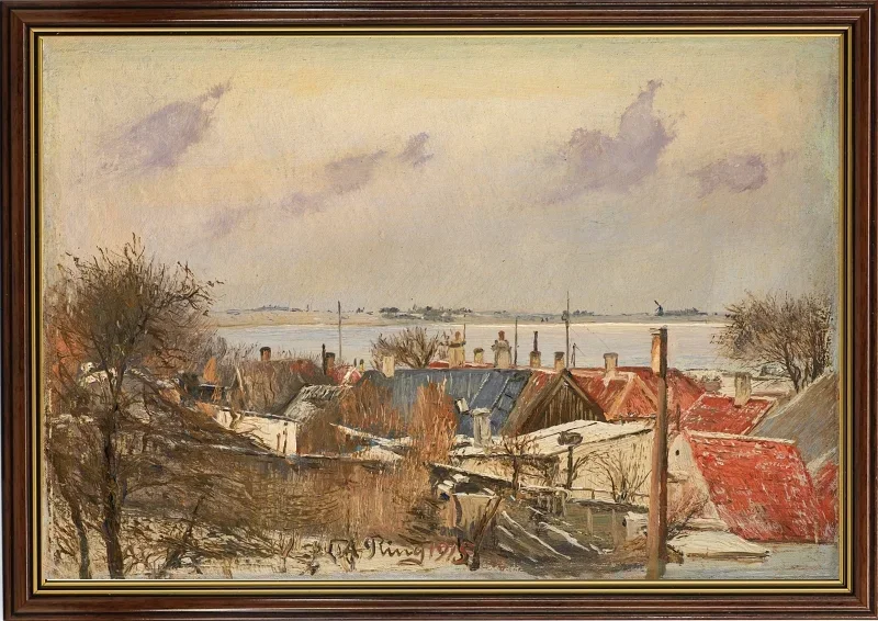 Laurits Andersen Ring | Blick von Roskilde auf den Fjord -1915 | Gerahmter Kunstdruck | Realismus
