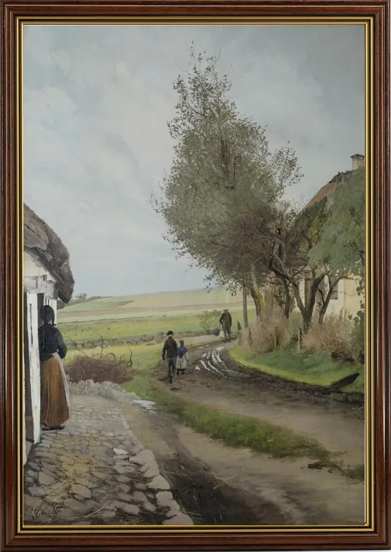 Laurits Andersen Ring | Far kommer hjem - 1896 | Indrammet kunsttryk | Realisme