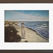 Laurits Andersen Ring – Dame am Strand von Karrebæksminde, Seeland 1898 | Giclée Kunstdruck gerahmt
