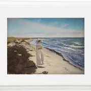 Laurits Andersen Ring – Dame am Strand von Karrebæksminde, Seeland 1898 | Giclée Kunstdruck gerahmt