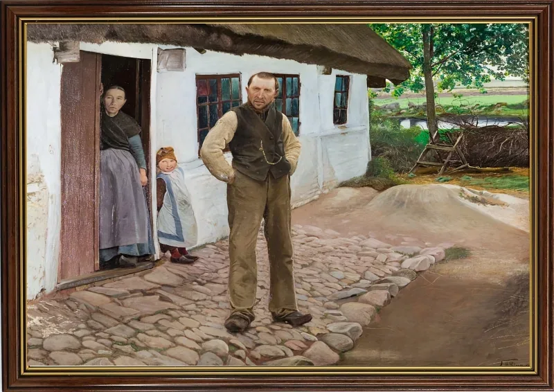 Laurits Andersen Ring | Kleinbauern – 1897 | Gerahmter Kunstdruck | Realismus