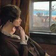 Laurits Andersen Ring | Den unge kvinde og efteråret - 1927 | Indrammet kunsttryk | Realisme
