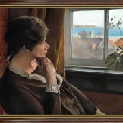 Laurits Andersen Ring | Den unge kvinde og efteråret - 1927 | Indrammet kunsttryk | Realisme