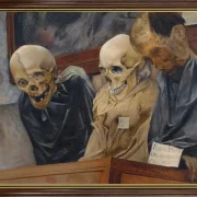 Laurits Andersen Ring | Tre kranier fra Convento dei Cappucini i Palermo – 1894 | Indrammet kunsttryk | Realisme
