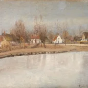 Laurits Andersen Ring – Der Dorfteich in Ring, Seeland 1890 | Giclée Kunstdruck gerahmt